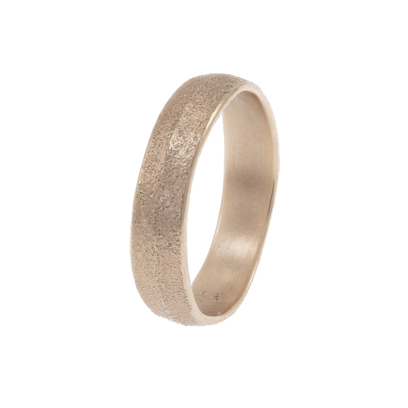14K Gold Organic Leaf Band - Hozoni Designs