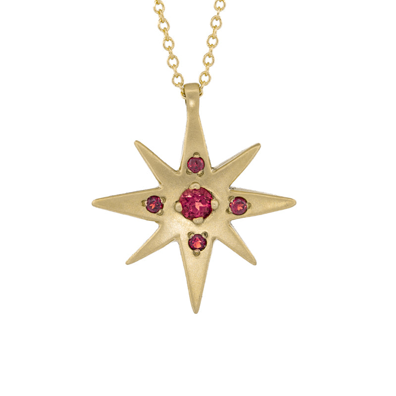 Soli Necklace with Rubies - Hozoni Designs