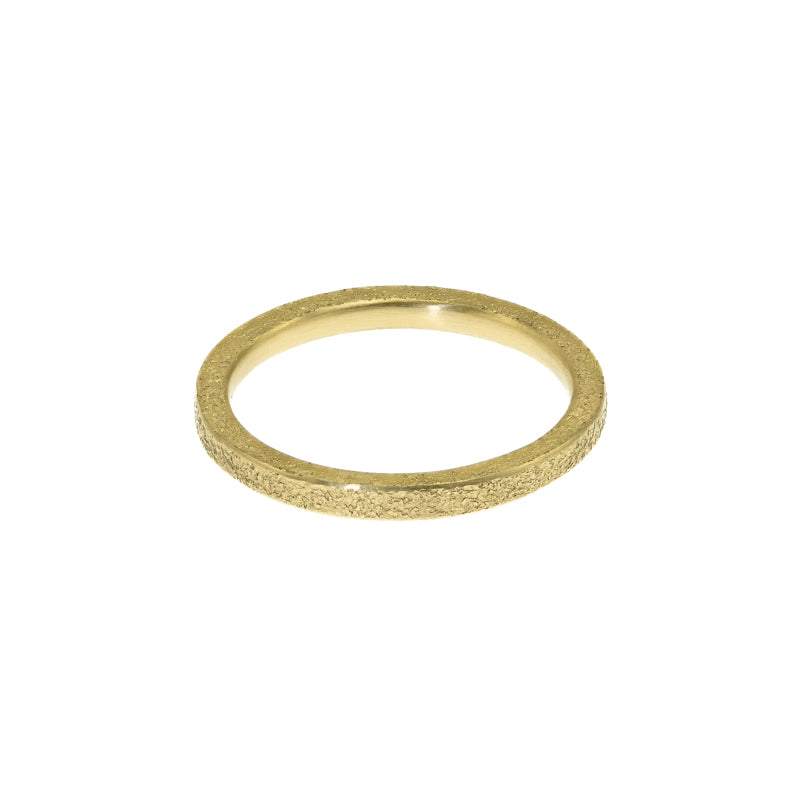 14K Gold Thin Rustic Band - Hozoni Designs