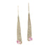14K Champagne Gold Earrings with Rough Pink Sapphires & Diamonds - Hozoni Designs