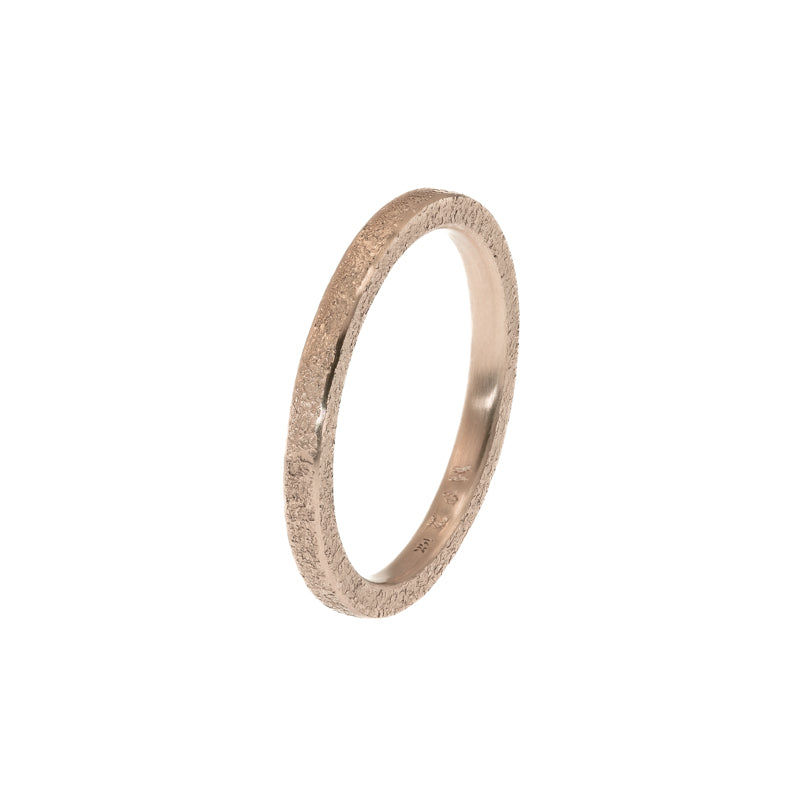 14K Gold Thin Rustic Band - Hozoni Designs