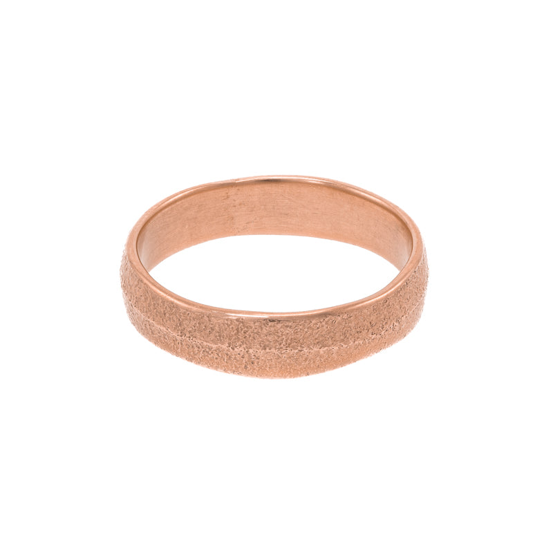 14K Gold Organic Leaf Band - Hozoni Designs