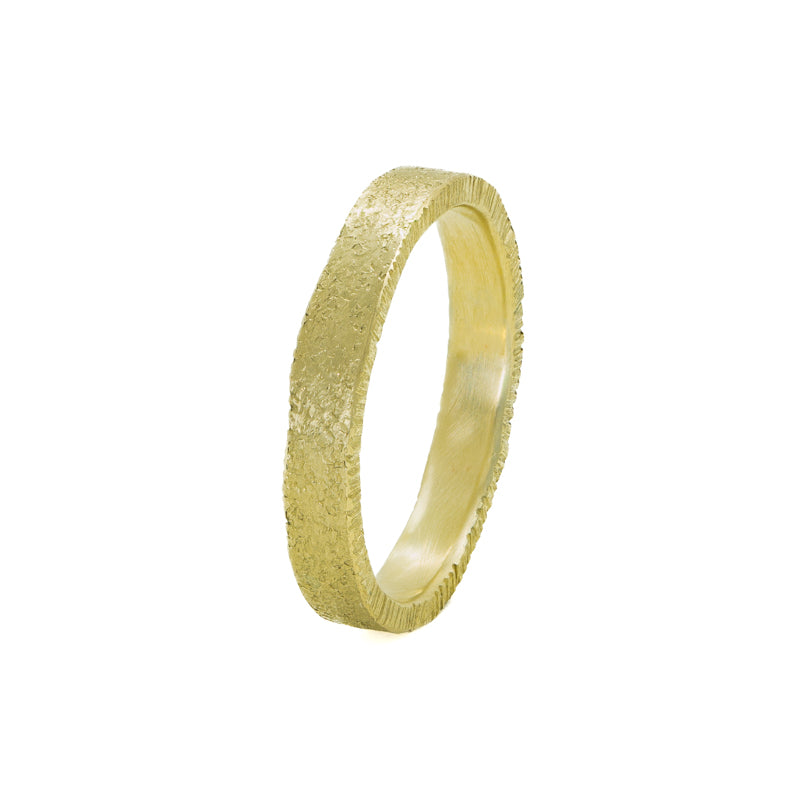 Women's 14K Gold Uneven Edge Band - Hozoni Designs