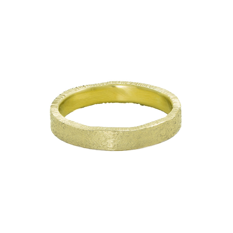 Women's 14K Gold Uneven Edge Band - Hozoni Designs