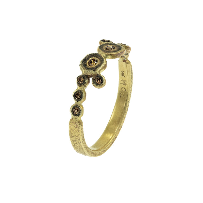 14K Gold &amp; Sterling Silver Small Leopard Ring With Brown Diamonds - Hozoni Designs