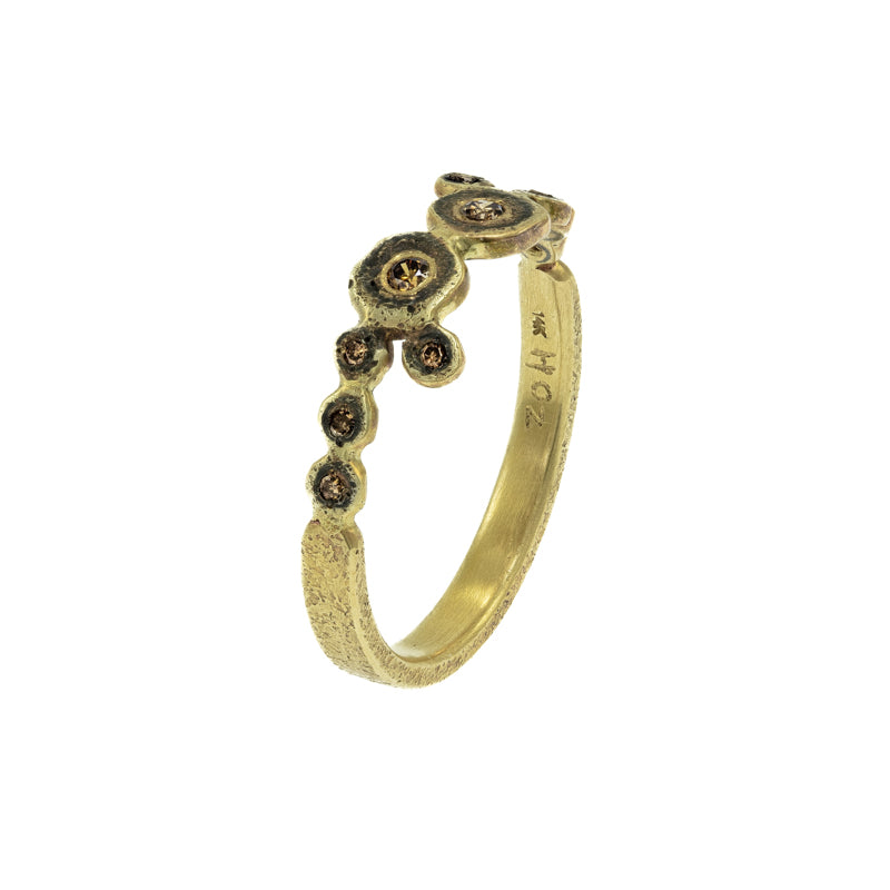 14K Gold & Sterling Silver Small Leopard Ring With Brown Diamonds - Hozoni Designs