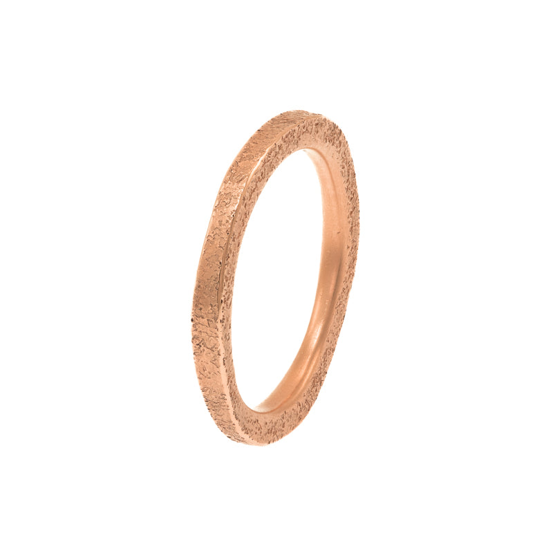 Women's 14K Gold Thin Organic Band - Hozoni Designs