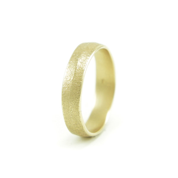 Women's 14K Gold Organic Leaf Band - Hozoni Designs
