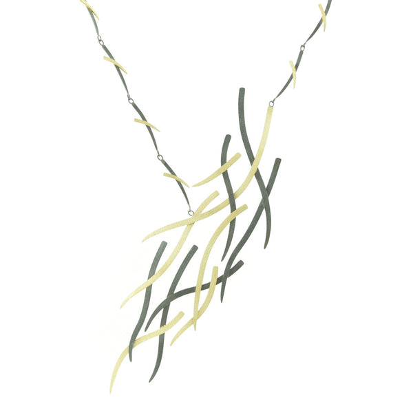 14K Gold and Sterling Silver Couture Woven Necklace - Hozoni Designs