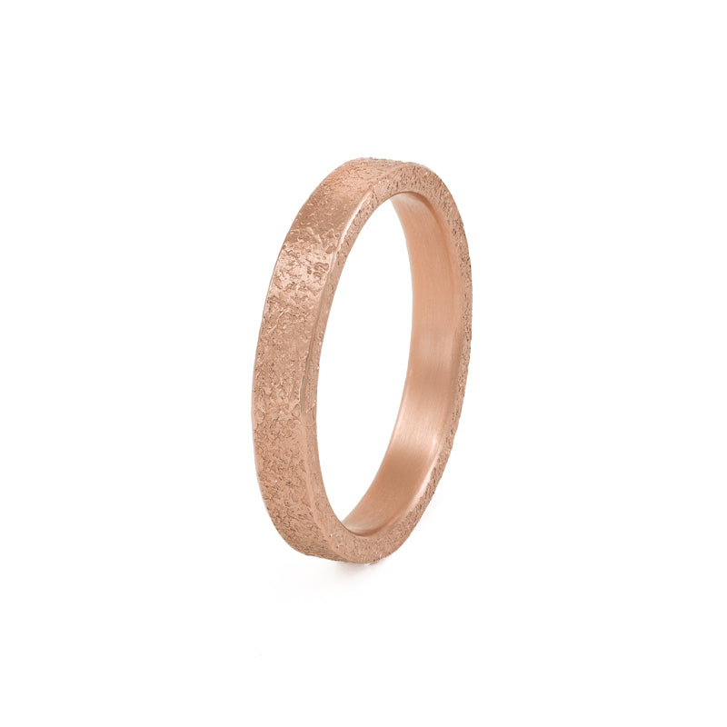 Women's 14K Gold 3mm Rustic Band - Hozoni Designs