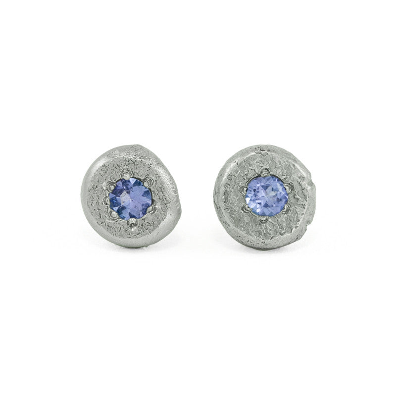 14K Gold Button Stud Earrings - Various Gemstones - Hozoni Designs