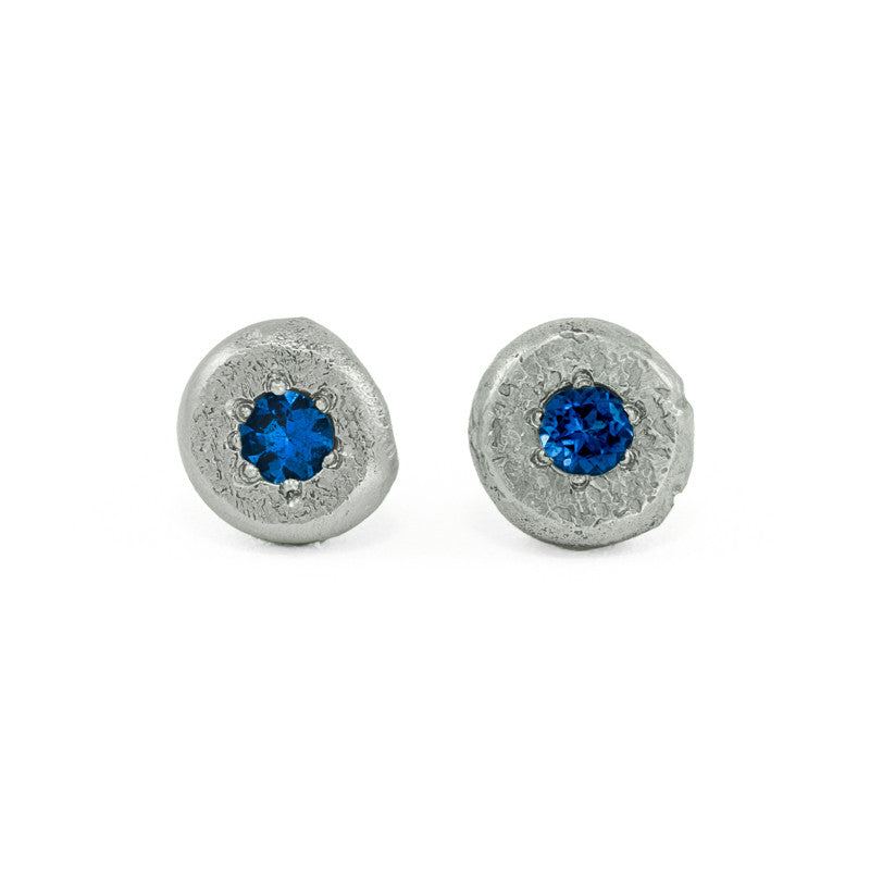 14K Gold Button Stud Earrings - Various Gemstones - Hozoni Designs