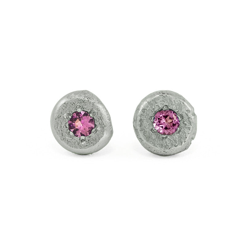 14K Gold Button Stud Earrings - Various Gemstones - Hozoni Designs