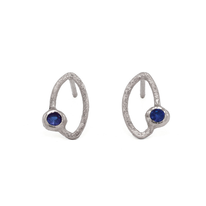 14K Gold Marquise Stud Earrings - Various Gemstones - Hozoni Designs