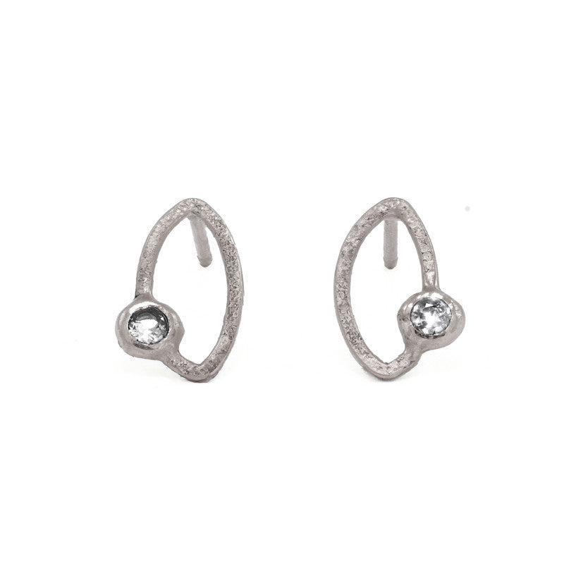 14K Gold Marquise Stud Earrings - Various Gemstones - Hozoni Designs