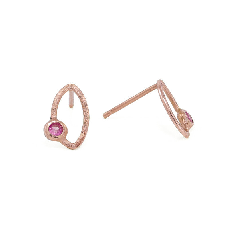 14K Gold Marquise Stud Earrings - Various Gemstones - Hozoni Designs