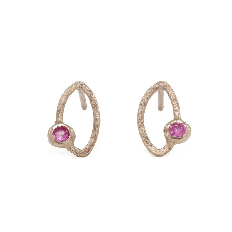 14K Gold Marquise Stud Earrings - Various Gemstones - Hozoni Designs