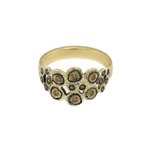 14K Gold & Sterling Silver Leopard Ring with Brown Diamonds - Hozoni Designs