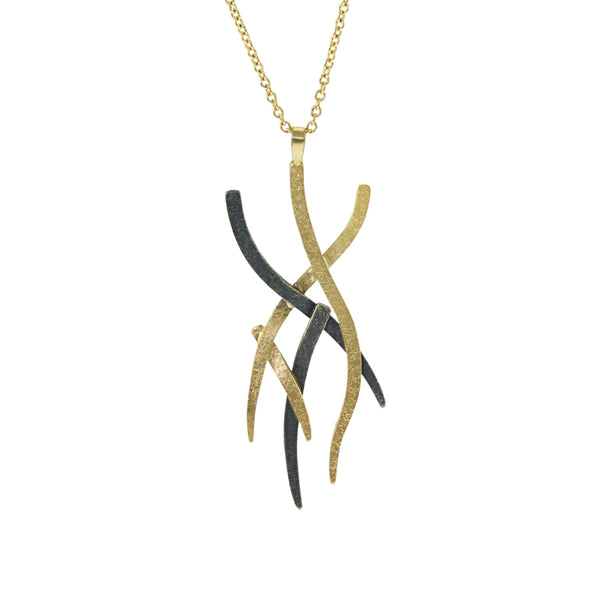 14K Gold and Silver Small Woven Necklace - Hozoni Designs