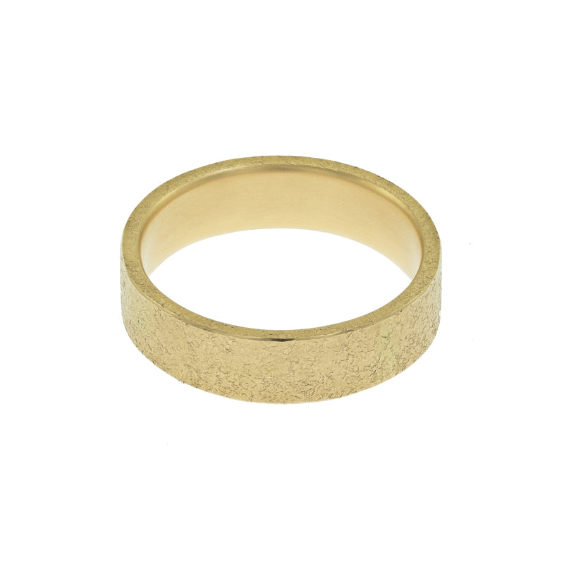 Men's 14K Gold Rustic Band, 6mm - Hozoni Designs