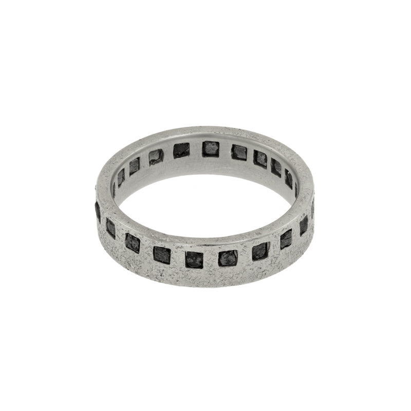 Men's 14K Gold Raw Black Diamond Eternity Band - Hozoni Designs