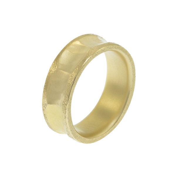 Men's 14K Gold Indented Band - Hozoni Designs