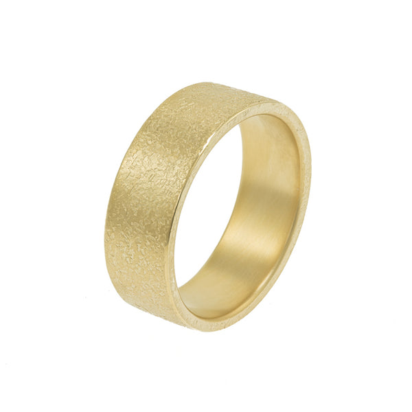 Men's 14K Gold Rustic Band, 8mm - Hozoni Designs