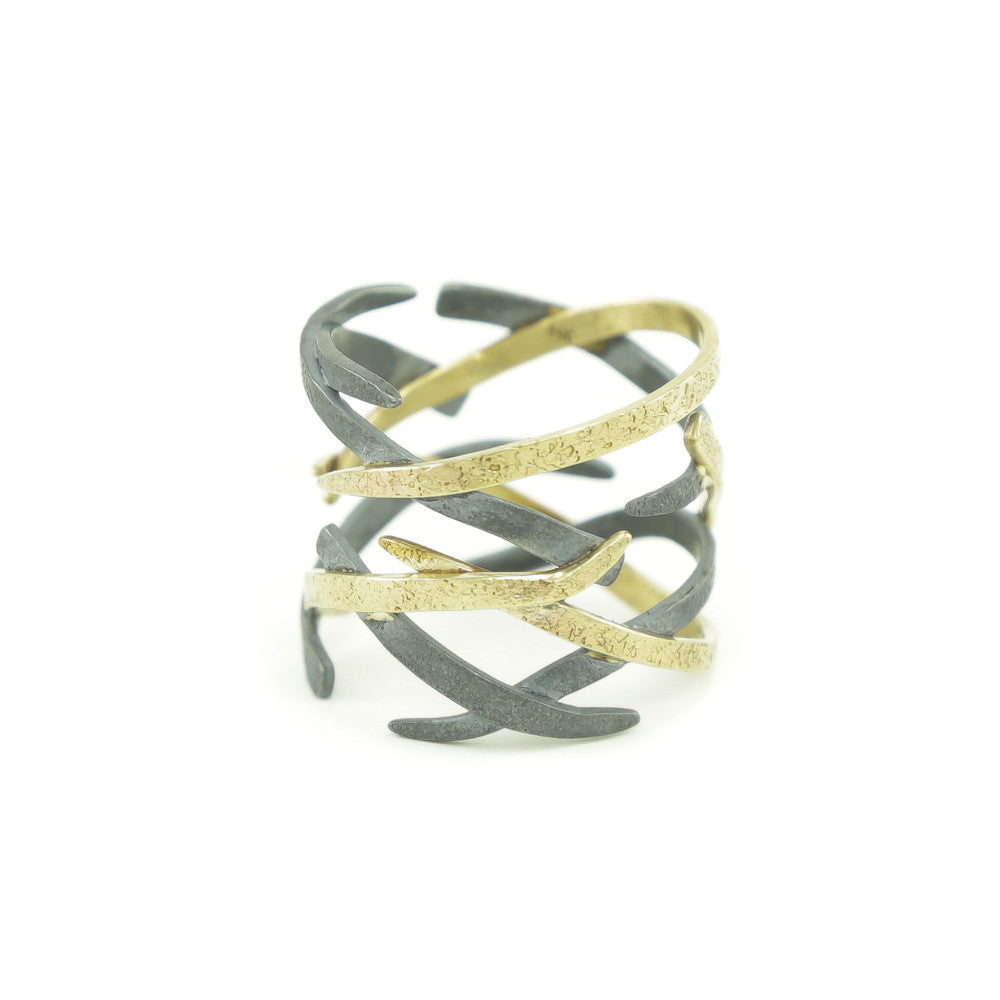 Women's 14K Gold Woven Ring - Hozoni Designs