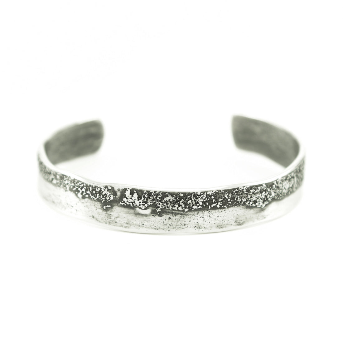 Sterling Silver Organic Cuff Bracelet with Texturing - Hozoni Designs