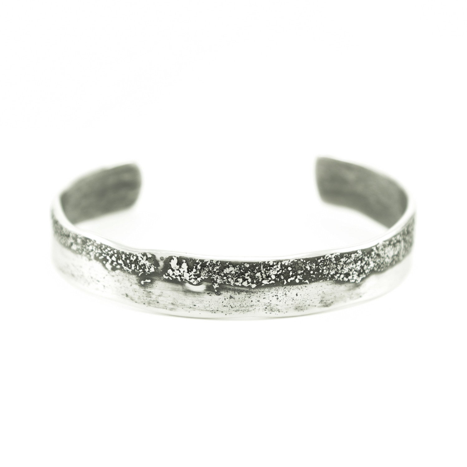 Sterling Silver Organic Cuff Bracelet with Texturing - Hozoni Designs