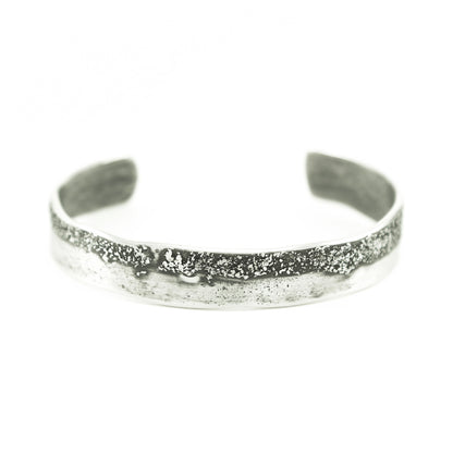 Sterling Silver Organic Cuff Bracelet with Texturing - Hozoni Designs