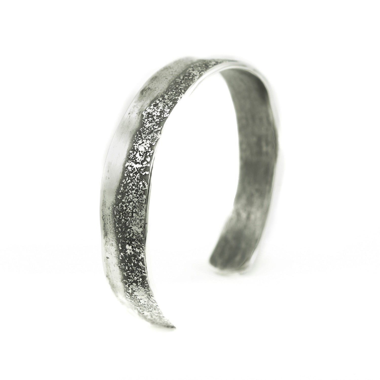 Designer Silver Cuff Bracelet with Texturing