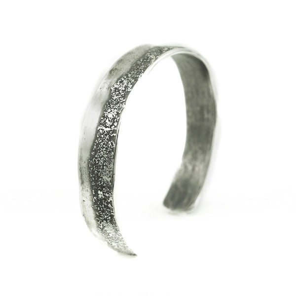Sterling Silver Organic Cuff Bracelet with Texturing - Hozoni Designs